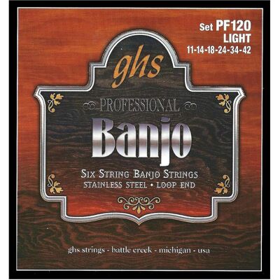 GHS PF 120 6-Str. Banjo String St. Steel (6x, Banjo, 0.04"), Saiten GHS PF 120 6-Str. Banjo String St. Steel (6x, Banjo, 0.04"), Saiten