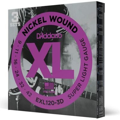 D'Addario Exl120-3d (6x, E-Gitarre, 0.04"), Saiten D'Addario Exl120-3d (6x, E-Gitarre, 0.04"), Saiten