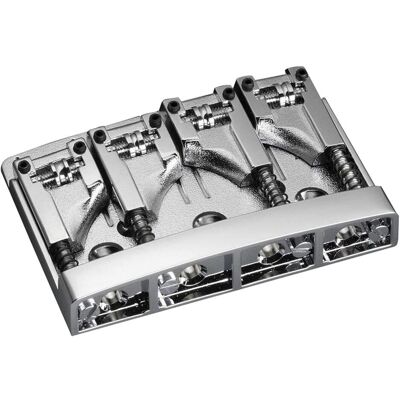 Schaller 3D-4 Bass Bridge chrome, Gitarre Zubehör, Silber Schaller 3D-4 Bass Bridge chrome, Gitarre Zubehör, Silber