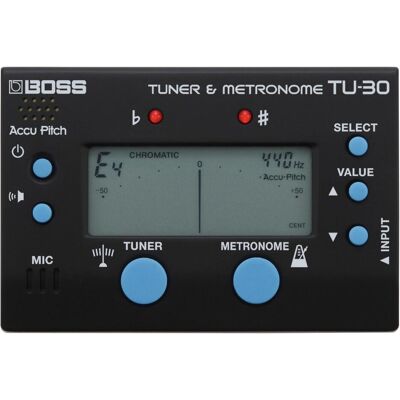 Boss (Electronics) TU-30 Tuner & Metronom, Stimmgerät, Schwarz Boss (Electronics) TU-30 Tuner & Metronom, Stimmgerät, Schwarz