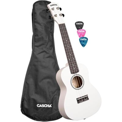 Cascha CUC106 Konzertukulele – Lindenholz Weiss – Inklusive Tasche und Plektren (Konzert), Ukulele, Weiss Cascha CUC106 Konzertukulele – Lindenholz Weiss – Inklusive Tasche und Plektren (Konzert), Ukulele, Weiss