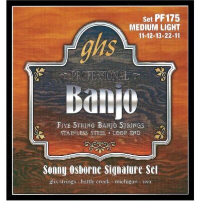 GHS PF 175 5-Str. Banjo String St. Steel (5x, Banjo), Saiten GHS PF 175 5-Str. Banjo String St. Steel (5x, Banjo), Saiten
