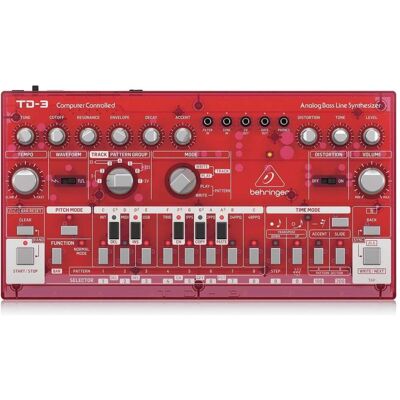 Behringer TD-3-SB Syntezator linii basowej czerwony przeźroczysty, Synthesizer, Transparent, Rot Behringer TD-3-SB Syntezator linii basowej czerwony przeźroczysty, Synthesizer, Transparent, Rot