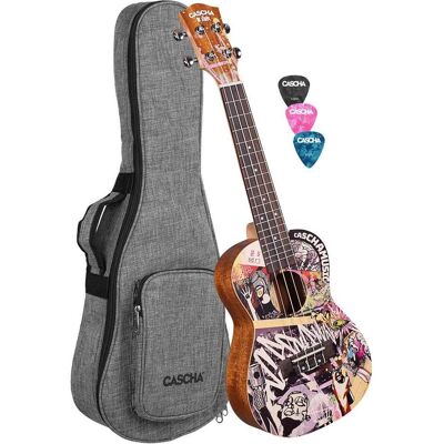 Cascha HH-2604 Art Series Urban Concert Ukulele – Massive Fichtendecke – Mahagonikorpus (Konzert), Ukulele Cascha HH-2604 Art Series Urban Concert Ukulele – Massive Fichtendecke – Mahagonikorpus (Konzert), Ukulele