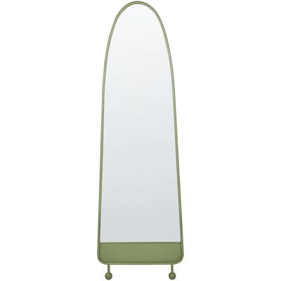Beliani Wandspiegel Grün Eisen Glas 45 x 146 cm Oval Hängedekor Modern Minimalistisch - Wandspiegel Beliani Wandspiegel Grün Eisen Glas 45 x 146 cm Oval Hängedekor Modern Minimalistisch - Wandspiegel