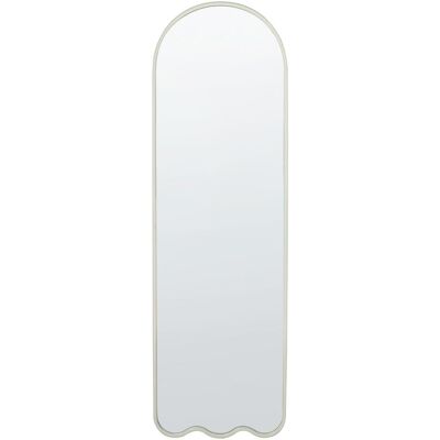 Beliani Wandspiegel Weiß Eisen Glas 45 x 145 cm Unregelmäßige Form Hängende Dekoration Modern Minimalistisch Wandspiegel Beliani Wandspiegel Weiß Eisen Glas 45 x 145 cm Unregelmäßige Form Hängende Dekoration Modern Minimalistisch Wandspiegel