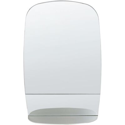 Beliani Wandspiegel Metall Silber 40x60 cm mit Regal - Dekoratives Wandspiegel Beliani Wandspiegel Metall Silber 40x60 cm mit Regal - Dekoratives Wandspiegel