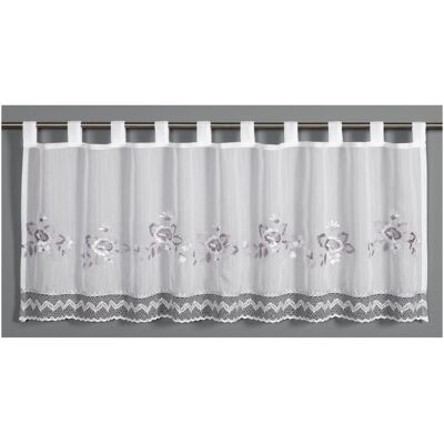 Sehlbach, Vorhang, Bistrogardine Etamine Blumenstickerei mit Häkelsaum (45 x 135 cm) Sehlbach, Vorhang, Bistrogardine Etamine Blumenstickerei mit Häkelsaum (45 x 135 cm)