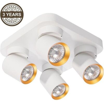 Domoletti, Rollo, CEILING LIGHT TUNIS 4XGU10 ML9940 W/GOLD (22 x 12.50 cm) Domoletti, Rollo, CEILING LIGHT TUNIS 4XGU10 ML9940 W/GOLD (22 x 12.50 cm)