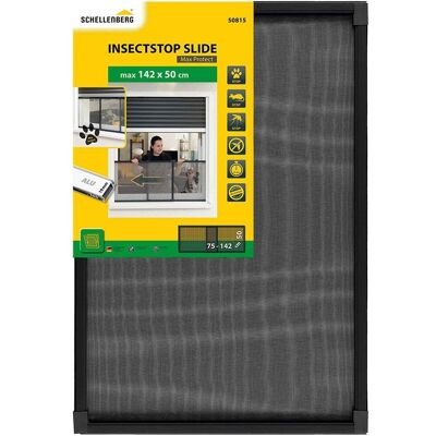 Schellenberg, Fliegengitter, Moskitonetz Anthrazit 50 x 75-142 cm (142 x 50 cm) Schellenberg, Fliegengitter, Moskitonetz Anthrazit 50 x 75-142 cm (142 x 50 cm)