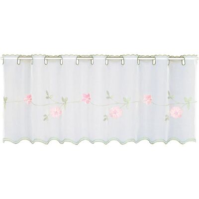 Sehlbach, Vorhang, Bistrogardine Voile Stickerei Blumenranke (45 x 135 cm) Sehlbach, Vorhang, Bistrogardine Voile Stickerei Blumenranke (45 x 135 cm)