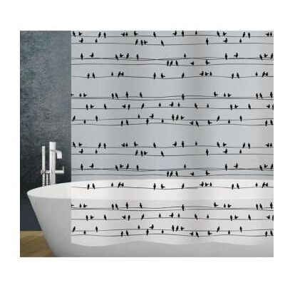 Diaqua, Duschvorhang, badeforhaeng Birds sort/hvid PEVA 200x180 cm (180 x 200 cm) Diaqua, Duschvorhang, badeforhaeng Birds sort/hvid PEVA 200x180 cm (180 x 200 cm)