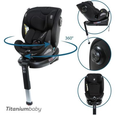 Titaniumbaby, Kindersitz, Stellar PRO I-Size 360 graden draaibaar zwart (Kindersitz, Reboarder, ECE R129/i-Size Norm) Titaniumbaby, Kindersitz, Stellar PRO I-Size 360 graden draaibaar zwart (Kindersitz, Reboarder, ECE R129/i-Size Norm)