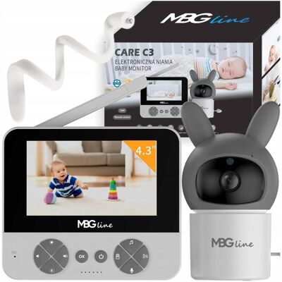 MBG Line, Babyphone, Bezprzewodowa Obrotowa Niania Elektroniczna HD Ekran 4.3" Kamera LCD ZOOM (Babyphone mit Kamera) MBG Line, Babyphone, Bezprzewodowa Obrotowa Niania Elektroniczna HD Ekran 4.3" Kamera LCD ZOOM (Babyphone mit Kamera)