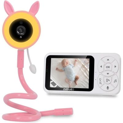 Evolveo, Babyphone, Baby Monitor N35, baby monitor with camera, VOX, thermometer, night vision, RGB light, Pink (Babyphone mit Kamera) Evolveo, Babyphone, Baby Monitor N35, baby monitor with camera, VOX, thermometer, night vision, RGB light, Pink (Babyphone mit Kamera)