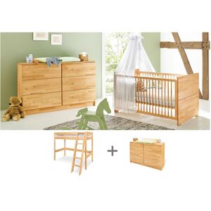 Pinolino, Komplett-Babyzimmer, Jugendzimmer „Natura” extrabreit mit Hochbett, 2-tlg. Pinolino, Komplett-Babyzimmer, Jugendzimmer „Natura” extrabreit mit Hochbett, 2-tlg.
