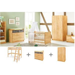 Pinolino, Komplett-Babyzimmer, Jugendzimmer „Natura” breit mit Hochbett, 3-tlg. (Kinderkleiderschrank) Pinolino, Komplett-Babyzimmer, Jugendzimmer „Natura” breit mit Hochbett, 3-tlg. (Kinderkleiderschrank)