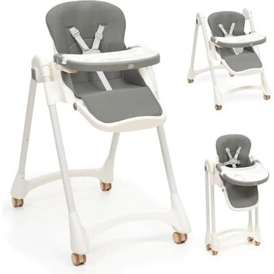 Interbaby, Hochstuhl, Evolutiver Klappbarer Kinderstuhl mit verstellbarer Rückenlehne, Beinen und Tablett, Sicherheitsgurt (Hochstuhl) Interbaby, Hochstuhl, Evolutiver Klappbarer Kinderstuhl mit verstellbarer Rückenlehne, Beinen und Tablett, Sicherheitsgurt (Hochstuhl)