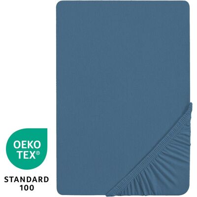 Seashells Bio-Baumwolljersey Bettlaken Indigo Blau - Bettlaken Seashells Bio-Baumwolljersey Bettlaken Indigo Blau - Bettlaken