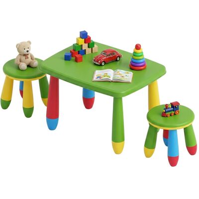 Relaxdays, Kinderstuhl + Kindertisch, 3-tlg. Kindersitzgruppe (Kinderstuhl, Kindertisch) Relaxdays, Kinderstuhl + Kindertisch, 3-tlg. Kindersitzgruppe (Kinderstuhl, Kindertisch)