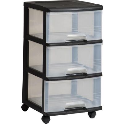 Curver Bücherregal auf Rädern mit 3 Schubladen - 20 L Curver Bücherregal auf Rädern mit 3 Schubladen - 20 L