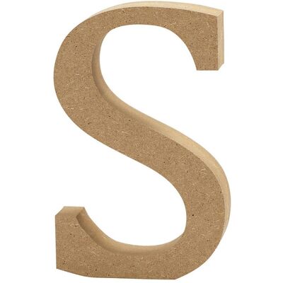 Creativ Company, Holzbuchstaben + Stoffbuchstaben, Letter S MDF 8cm, 1st. Creativ Company, Holzbuchstaben + Stoffbuchstaben, Letter S MDF 8cm, 1st.