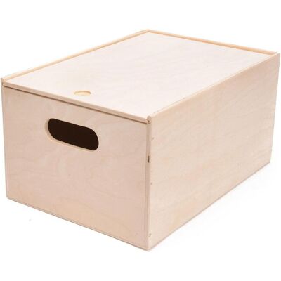 Playwood, Spielzeugaufbewahrung, Hölzerne Aufbewahrungsbox mit Schiebe-Deckel Playwood, Spielzeugaufbewahrung, Hölzerne Aufbewahrungsbox mit Schiebe-Deckel