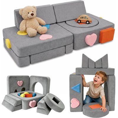 Relaxdays, Kinderstuhl + Kindertisch, 18tlg. Kinder-Spielsofa Set (Kinderstuhl) Relaxdays, Kinderstuhl + Kindertisch, 18tlg. Kinder-Spielsofa Set (Kinderstuhl)