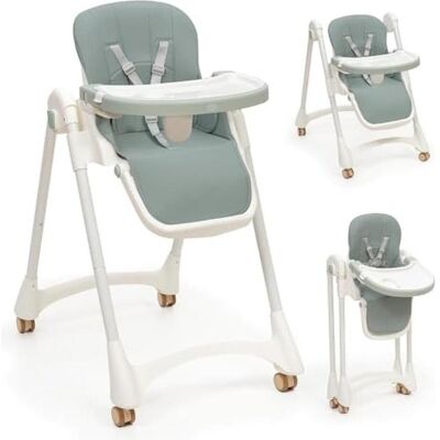 Interbaby, Hochstuhl, Evolutiver Klappstuhl für Babys, verstellbare Rückenlehne, Beine und Tablett, Sicherheitsgurt Interbaby, Hochstuhl, Evolutiver Klappstuhl für Babys, verstellbare Rückenlehne, Beine und Tablett, Sicherheitsgurt