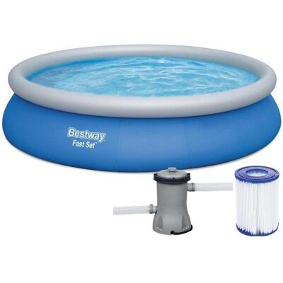 Bestway aufblasbarer Pool - 457x84cm - mit Pumpe - rund - blau Bestway aufblasbarer Pool - 457x84cm - mit Pumpe - rund - blau