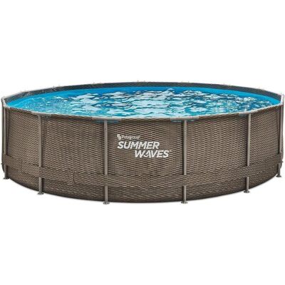 Summer Waves Aktiv Rahmen Pool 457x106 cm Dunkles Doppel-Rattan Summer Waves Aktiv Rahmen Pool 457x106 cm Dunkles Doppel-Rattan