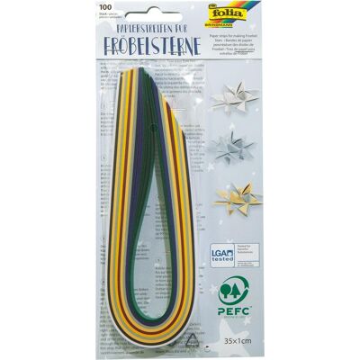 Magni 1296 - Papierstreifen für Fröbelsterne Weihnachten, 100 Streifen in weihnachtlichen Farben sor Magni 1296 - Papierstreifen für Fröbelsterne Weihnachten, 100 Streifen in weihnachtlichen Farben sor