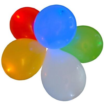 Magni LED Luftballons bunt 5er (5x) Magni LED Luftballons bunt 5er (5x)