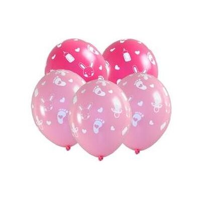 Arpex Babyparty-Luftballons für ein Mädchen, 5 Stück (5x) Arpex Babyparty-Luftballons für ein Mädchen, 5 Stück (5x)