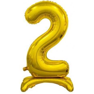 GoDan B&C Folienballon Stehende Zahl 2 Gold 74cm (1x) GoDan B&C Folienballon Stehende Zahl 2 Gold 74cm (1x)