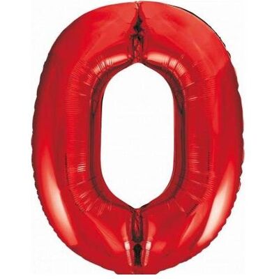 GoDan B&C Folienballon, Zahl 0, rot, 85 cm (1x) GoDan B&C Folienballon, Zahl 0, rot, 85 cm (1x)