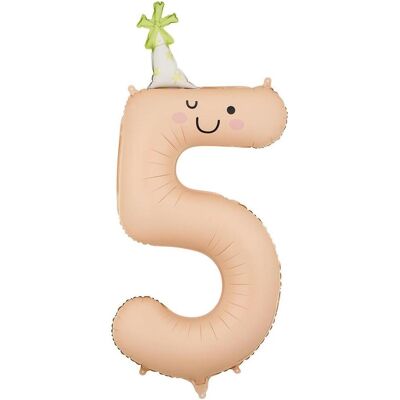 Partydeco Folienballon Zahl Smiley's (1x) Partydeco Folienballon Zahl Smiley's (1x)