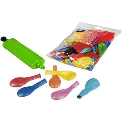 Papstar Luftballons mit Pumpefarbig sortiert (100x) Papstar Luftballons mit Pumpefarbig sortiert (100x)