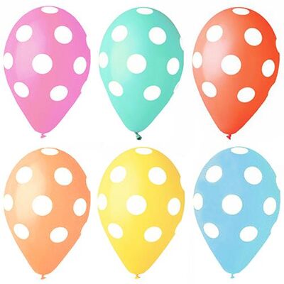 Papstar Luftballonsfarbig sortiert Dots Dots (6x) Papstar Luftballonsfarbig sortiert Dots Dots (6x)