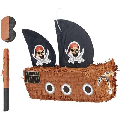 Relaxdays Pinata Set Piratenschiff Stab & Maske (1 Stk.) Relaxdays Pinata Set Piratenschiff Stab & Maske (1 Stk.)