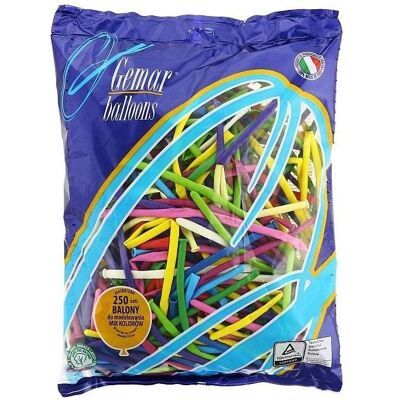 Gemar Modellierballons Gemischte Farben, D4, L. 140 cm, Dia. 5 cm, 250 Stk. (250x) Gemar Modellierballons Gemischte Farben, D4, L. 140 cm, Dia. 5 cm, 250 Stk. (250x)