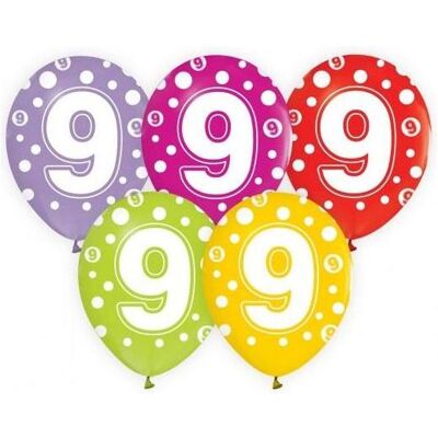 GoDan Luftballons mit Zahlen 9 5 Stk (5x) GoDan Luftballons mit Zahlen 9 5 Stk (5x)