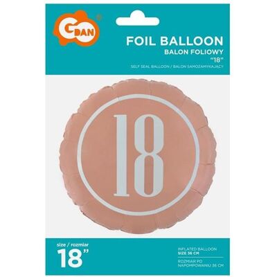 GoDan Folienballon 18 Jahre alt, rosa und gold (1x) GoDan Folienballon 18 Jahre alt, rosa und gold (1x)