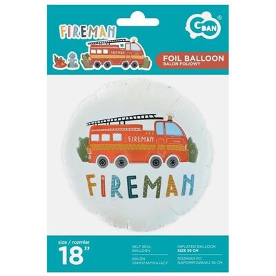 GoDan Feuerwehrmann runder Folienballon (1x) GoDan Feuerwehrmann runder Folienballon (1x)