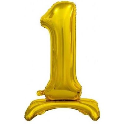 GoDan B&C Folienballon Stehende Ziffer 1 Gold 74cm (1x) GoDan B&C Folienballon Stehende Ziffer 1 Gold 74cm (1x)