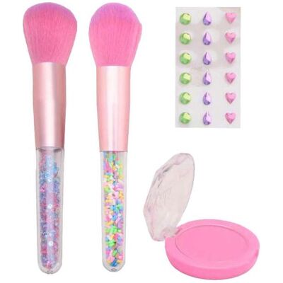 Johntoy LaLa – Rouge- und Pinsel-Make-up-Set mit Aufklebern Johntoy LaLa – Rouge- und Pinsel-Make-up-Set mit Aufklebern