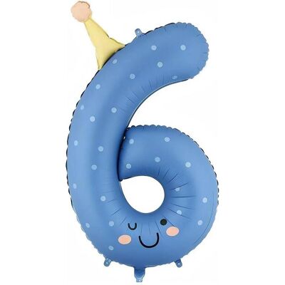 Partydeco Folienballon Zahl Smiley's (1x) Partydeco Folienballon Zahl Smiley's (1x)