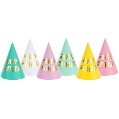 Partydeco Partyhüte Happy Birthday (6 Stk.) Partydeco Partyhüte Happy Birthday (6 Stk.)