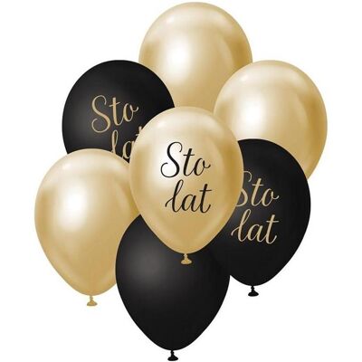 GoDan B&C Luftballons, goldener und schwarzer Strauss, 100 Jahre alt, 7 Stück (7x) GoDan B&C Luftballons, goldener und schwarzer Strauss, 100 Jahre alt, 7 Stück (7x)
