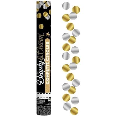 GoDan Pneumatisches Konfetti, goldene und weisse Kreise, 40 cm GoDan Pneumatisches Konfetti, goldene und weisse Kreise, 40 cm